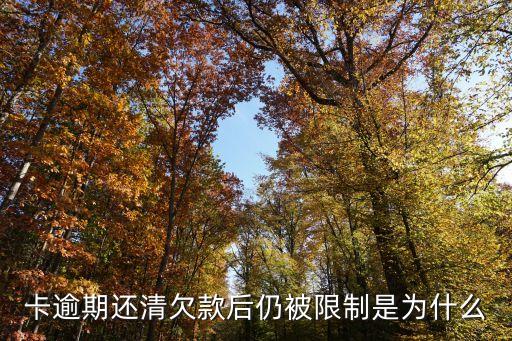 卡逾期还清欠款后仍被限制是为什么