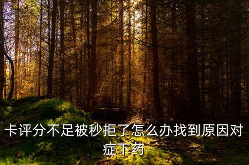 卡评分不足被秒拒了怎么办找到原因对症下药