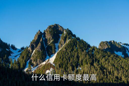 什么信用卡额度最高