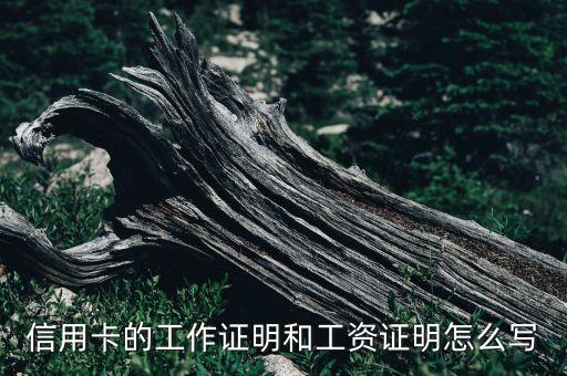 信用卡的工作证明和工资证明怎么写