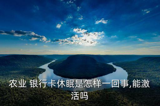 农业 银行卡休眠是怎样一回事,能激活吗