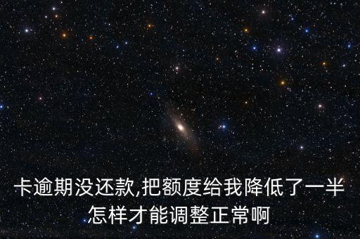 卡逾期没还款,把额度给我降低了一半怎样才能调整正常啊