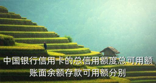 中国银行信用卡的总信用额度总可用额账面余额存款可用额分别
