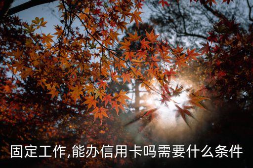 固定工作,能办信用卡吗需要什么条件