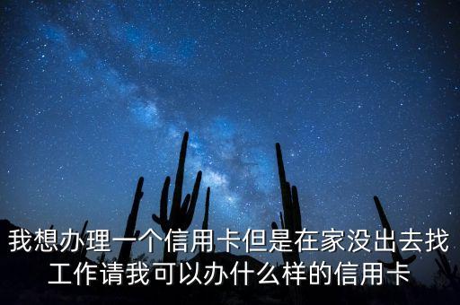 我想办理一个信用卡但是在家没出去找工作请我可以办什么样的信用卡