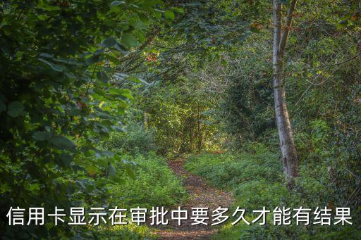 信用卡显示在审批中要多久才能有结果