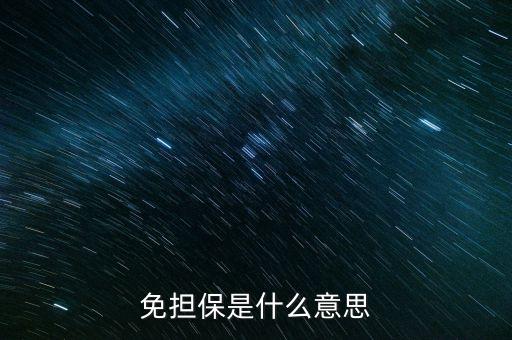 免担保是什么意思