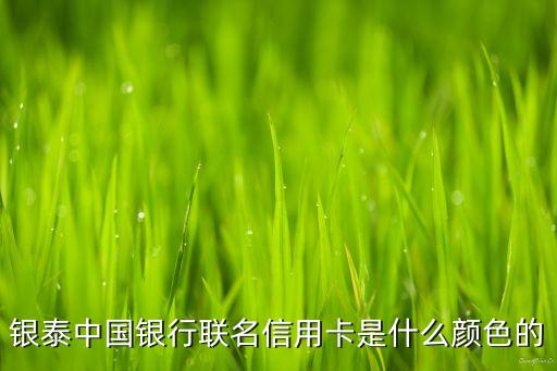 银泰中国银行联名信用卡是什么颜色的