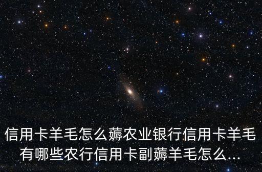 信用卡羊毛怎么薅农业银行信用卡羊毛有哪些农行信用卡副薅羊毛怎么...