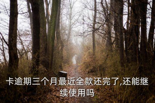 逾期几个月信用卡还清了,信用卡还清后还能使用吗