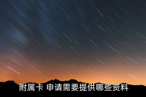  附属卡 申请需要提供哪些资料