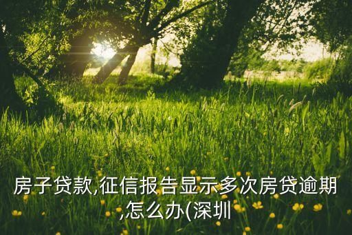 房子贷款,征信报告显示多次房贷逾期,怎么办(深圳