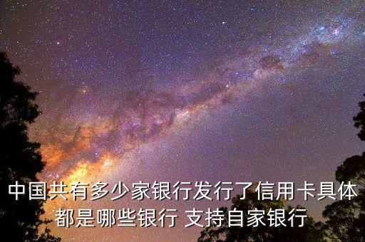 信用卡有什么行，信用卡行总共有几家都有那些