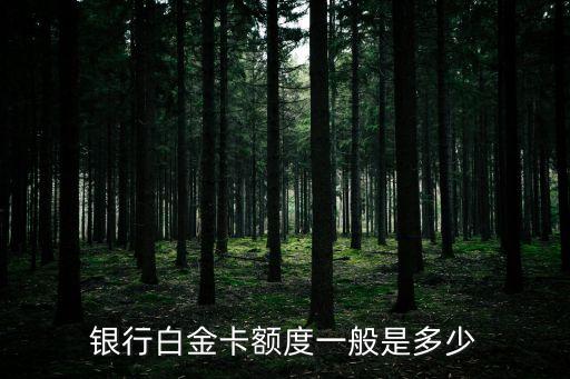 银行白金卡额度一般是多少