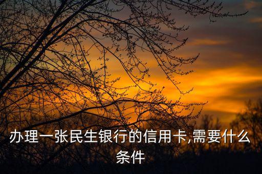 办理一张民生银行的信用卡,需要什么条件