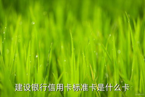 建设银行信用卡标准卡是什么卡
