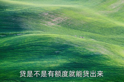贷是不是有额度就能贷出来