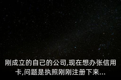 刚成立的自己的公司,现在想办张信用卡,问题是执照刚刚注册下来...