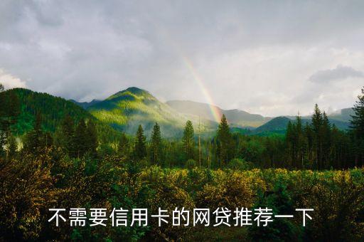 不需要信用卡的网贷推荐一下