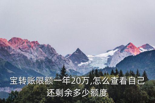宝转账限额一年20万,怎么查看自己还剩余多少额度