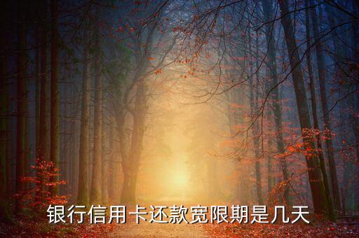 银行信用卡还款宽限期是几天