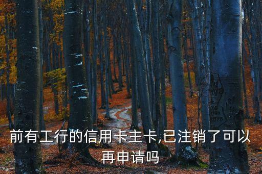 前有工行的信用卡主卡,已注销了可以再申请吗