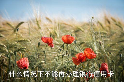 什么情况下不能再办理银行信用卡