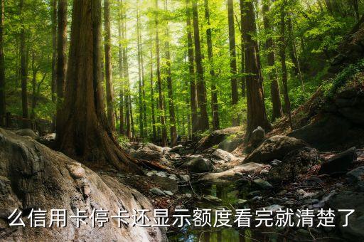 么信用卡停卡还显示额度看完就清楚了