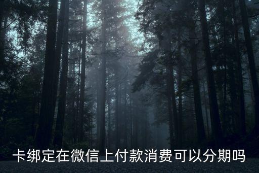 卡绑定在微信上付款消费可以分期吗