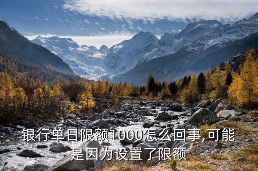 银行单日限额1000怎么回事,可能是因为设置了限额
