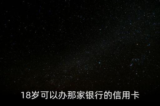 18岁可以办那家银行的信用卡