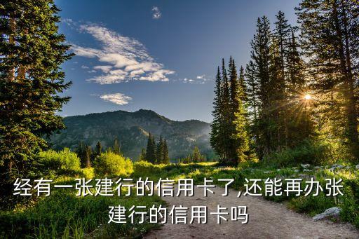 经有一张建行的信用卡了,还能再办张建行的信用卡吗