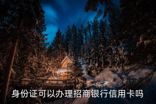 身份证可以办理招商银行信用卡吗