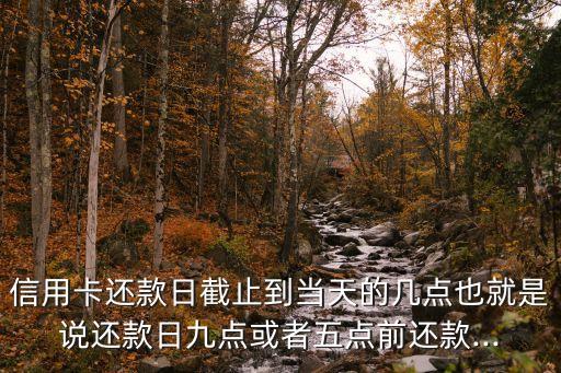 信用卡还款日截止到当天的几点也就是说还款日九点或者五点前还款...