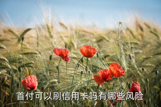 首付可以刷信用卡吗有哪些风险