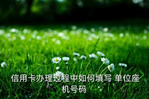  信用卡办理过程中如何填写 单位座机号码