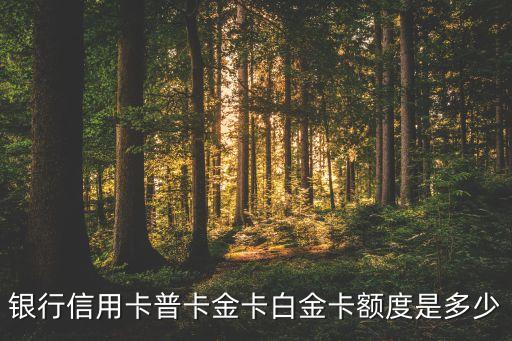 银行信用卡普卡金卡白金卡额度是多少