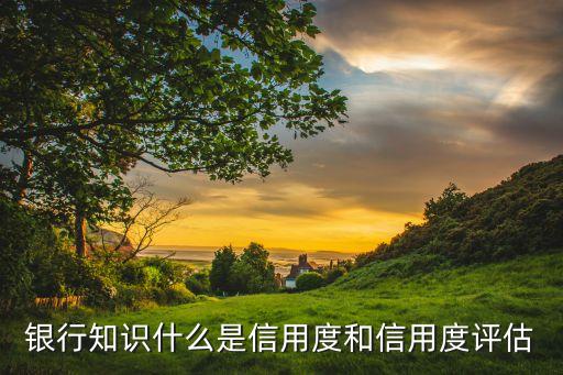 银行知识什么是信用度和信用度评估