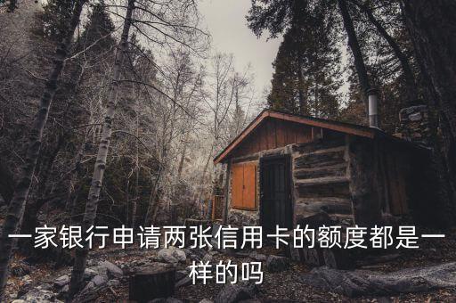 一家银行申请两张信用卡的额度都是一样的吗
