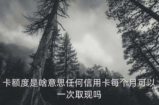 卡额度是啥意思任何信用卡每个月可以一次取现吗