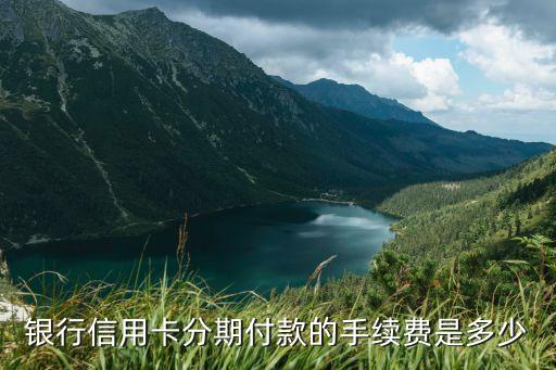 银行信用卡分期付款的手续费是多少