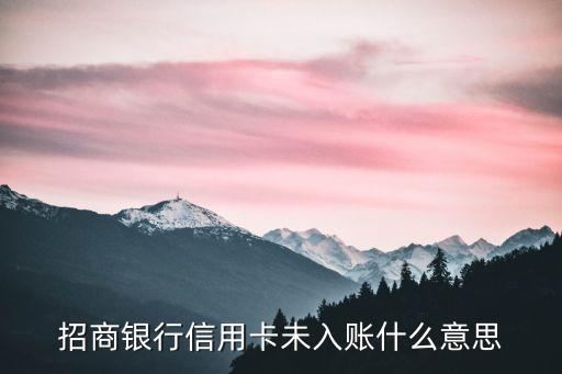招商银行信用卡未入账什么意思
