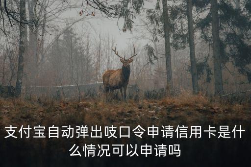 支付宝自动弹出吱口令申请信用卡是什么情况可以申请吗