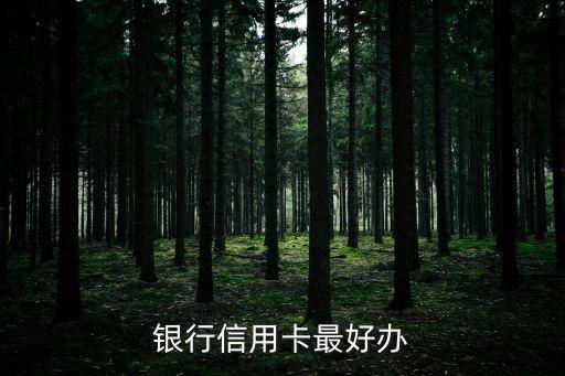 银行信用卡最好办