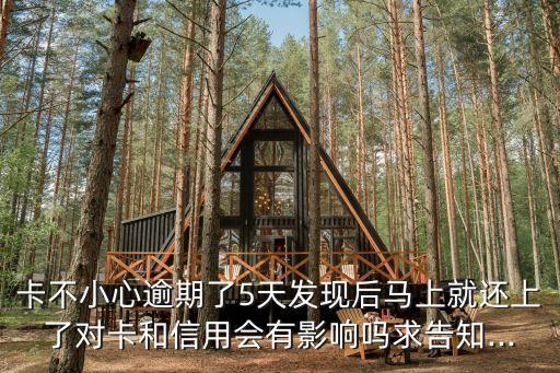 卡不小心逾期了5天发现后马上就还上了对卡和信用会有影响吗求告知...