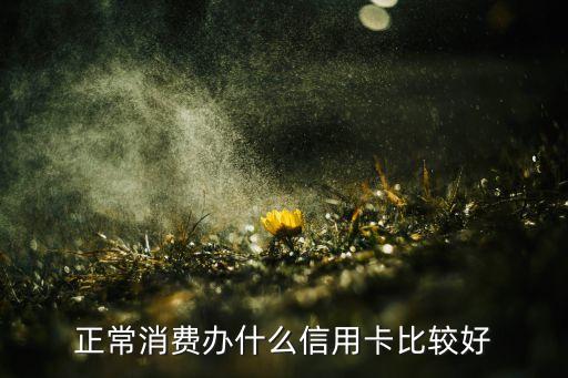 正常消费办什么信用卡比较好