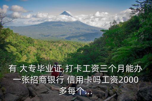有 大专毕业证,打卡工资三个月能办一张招商银行 信用卡吗工资2000多每个...