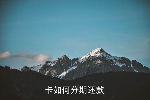 卡如何分期还款