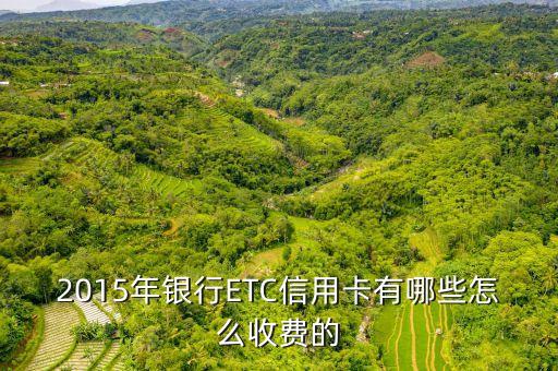 2015年银行ETC信用卡有哪些怎么收费的