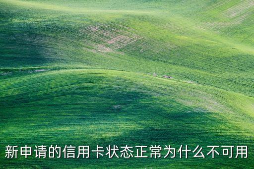 为什么新的信用卡用不了，新申请的信用卡状态正常为什么不可用